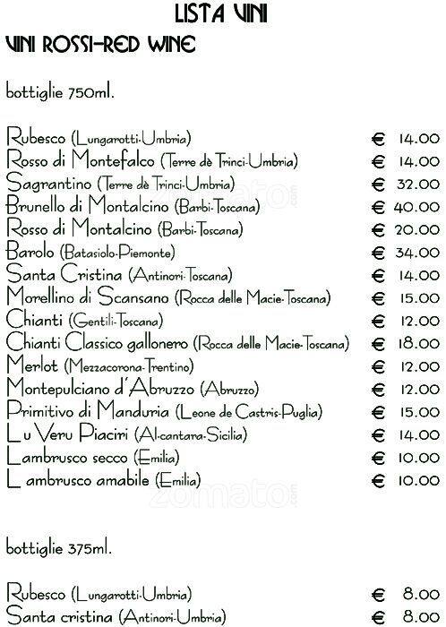 Menu di La Tavernetta Umbra 