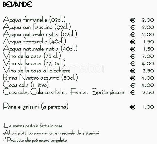 Menu di La Tavernetta Umbra 