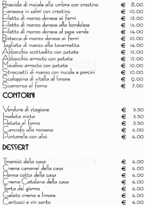 Menu di La Tavernetta Umbra 