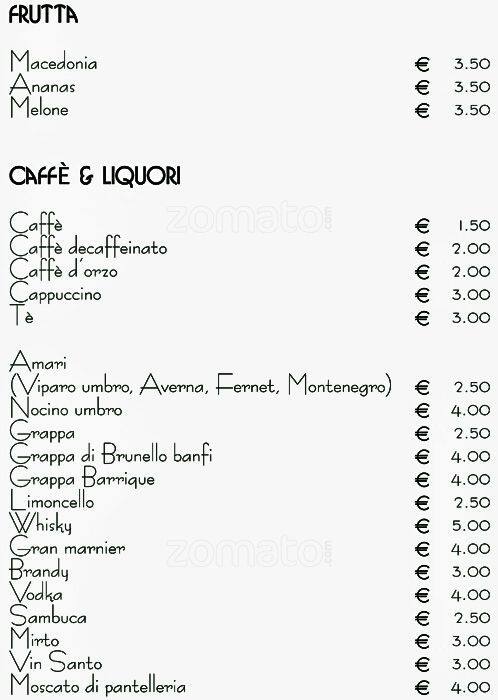 Menu di La Tavernetta Umbra 