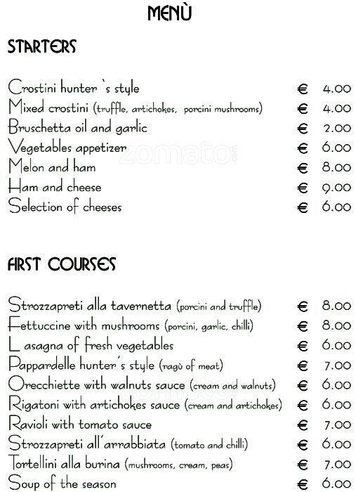 Menu di La Tavernetta Umbra 