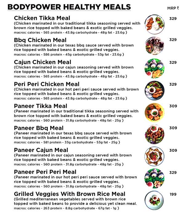 Body Power Cafe menu