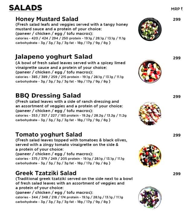 Body Power Cafe menu