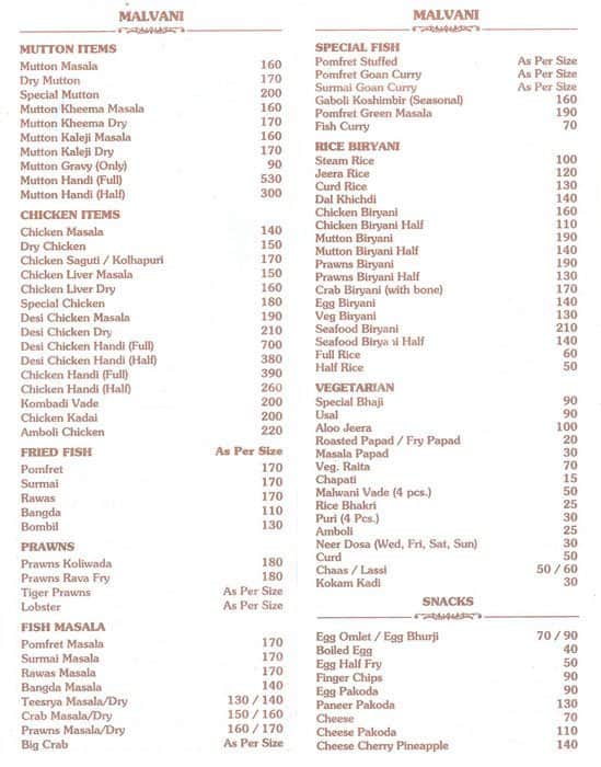 Ratnagiri Malvani Food Menu, Menu for Ratnagiri Malvani Food, Mira Road, Mumbai Zomato