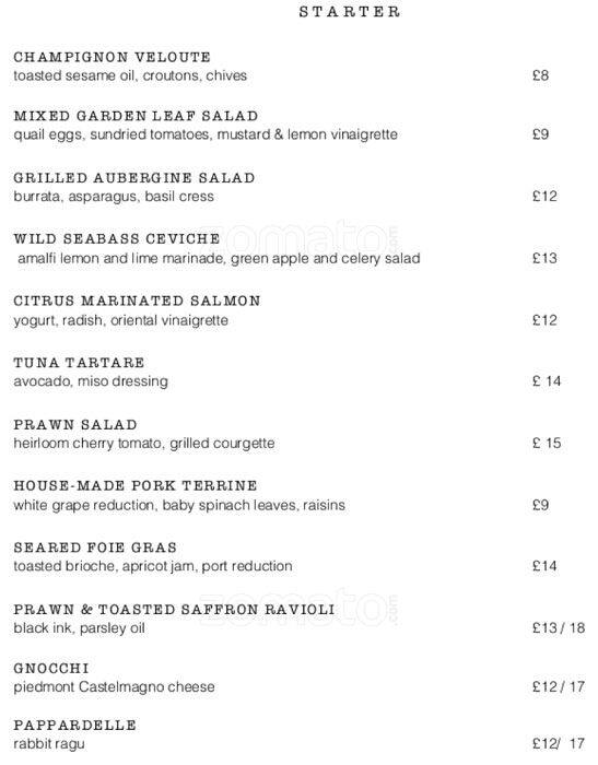 Margaux Menu, Menu for Margaux, South Kensington, London Zomato UK