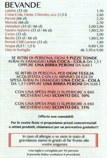Menu di La Riminese 