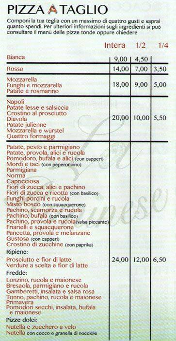 Menu di La Riminese 