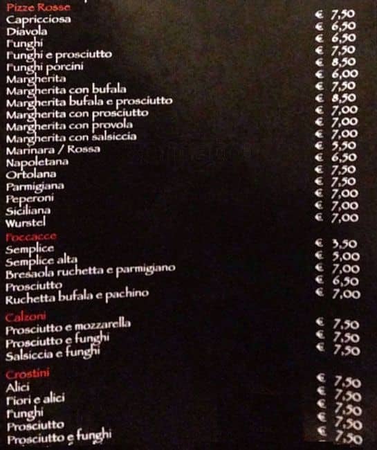 Menu di Match Pizzeria Bisteccheria 