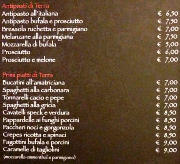 Menu di Match Pizzeria Bisteccheria 
