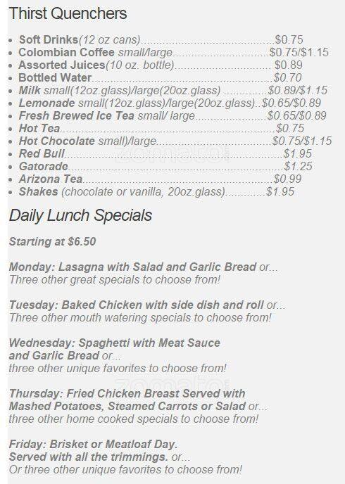 Nellie's menu