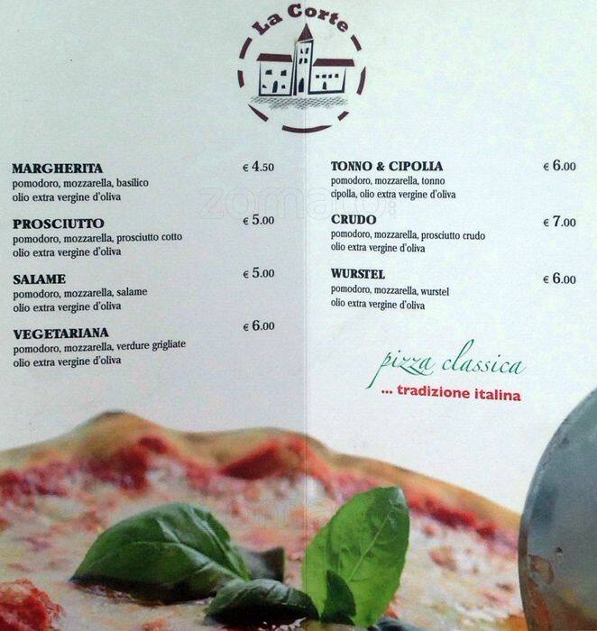Menu di La Corte 