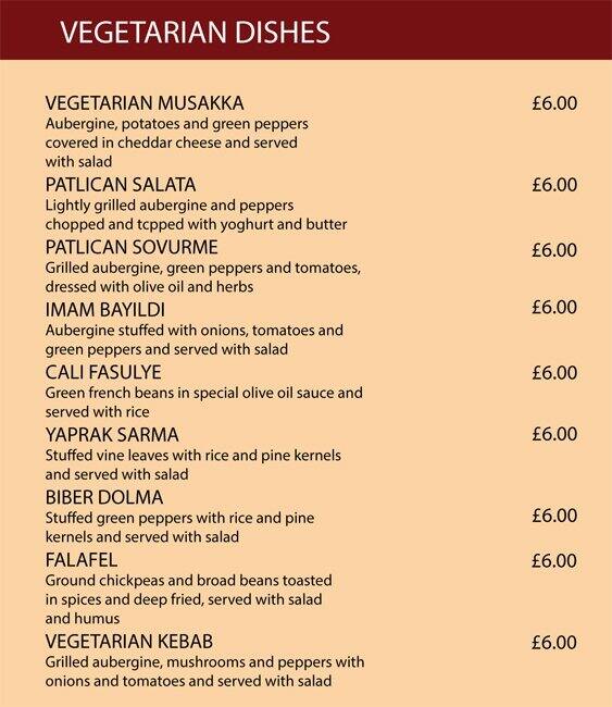 Menu at Likya restaurant, London, 6870 Golders Green Rd