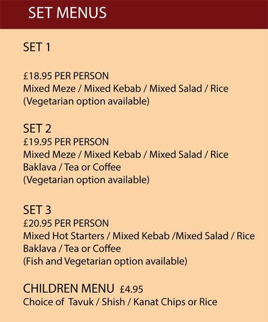Menu at Likya restaurant, London, 6870 Golders Green Rd