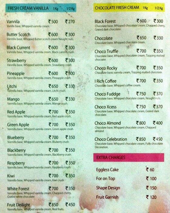 Cake View Menu, Menu for Cake View, Adambakkam, Chennai Zomato
