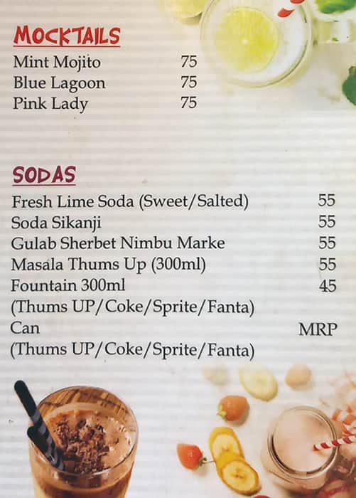 Chaat Chator menu