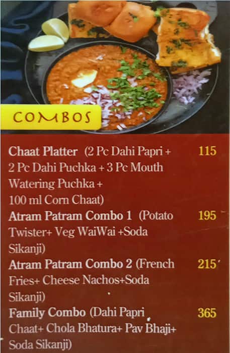Chaat Chator menu