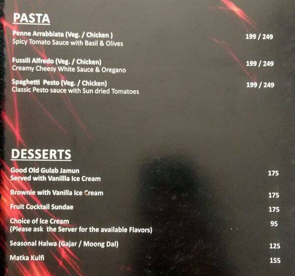 D'Casa menu