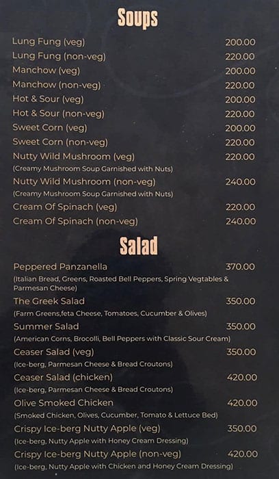 Menu of Razzmatazz Race Course Dehradun Menu of Razzmatazz Race Course Dehradun