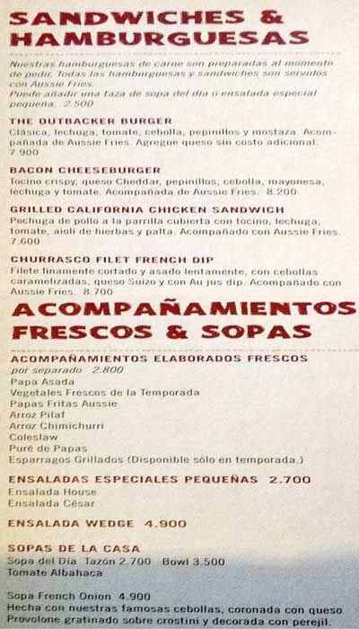 Carta de Outback