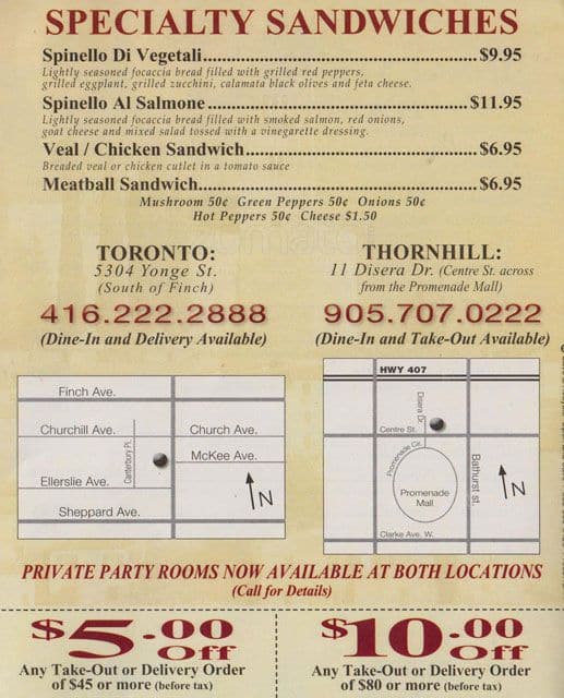 Mezza Notte menu