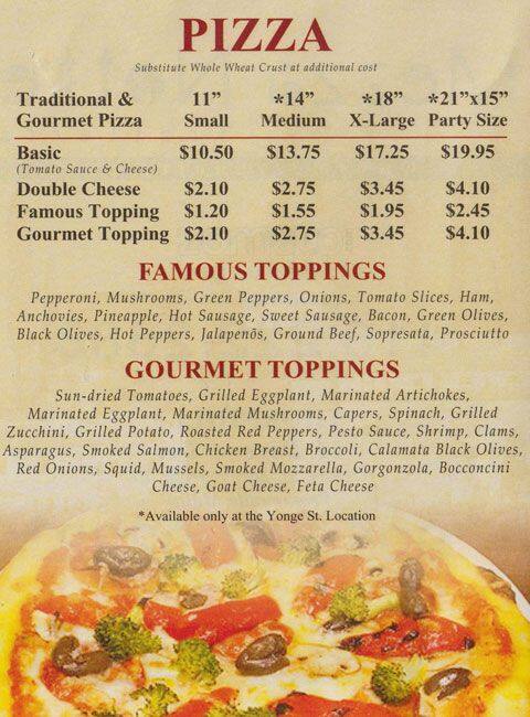 Mezza Notte menu