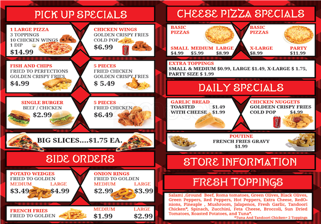 Subhan Pizza Menu, Menu for Subhan Pizza, East Danforth, Toronto ...