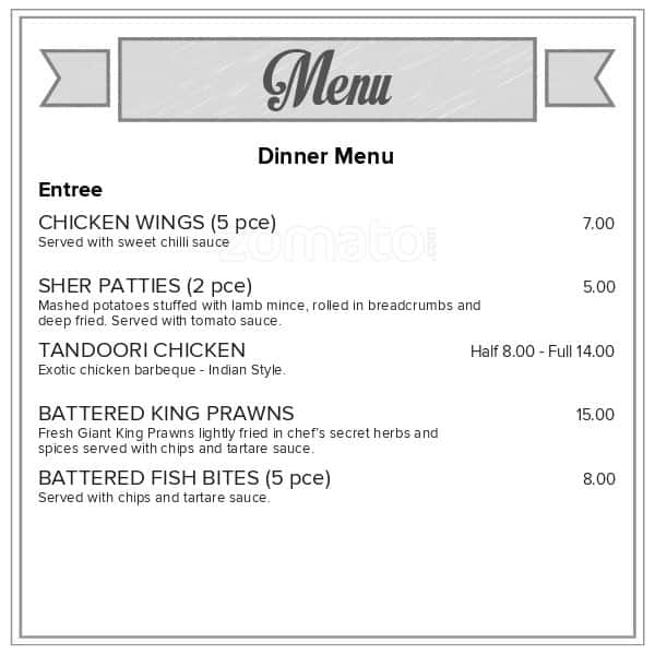 Indian Spice Restaurant Menu, Menu for Indian Spice Restaurant, North