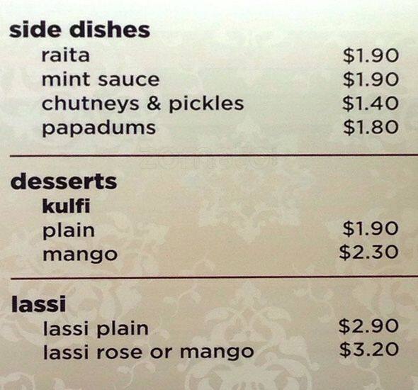 Sidhu's menu