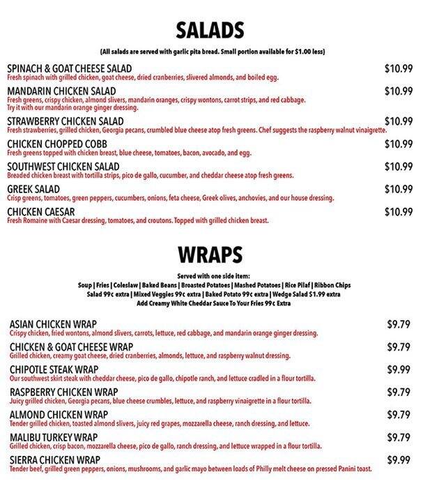 Menu at Metro Grill & Bar, Joliet