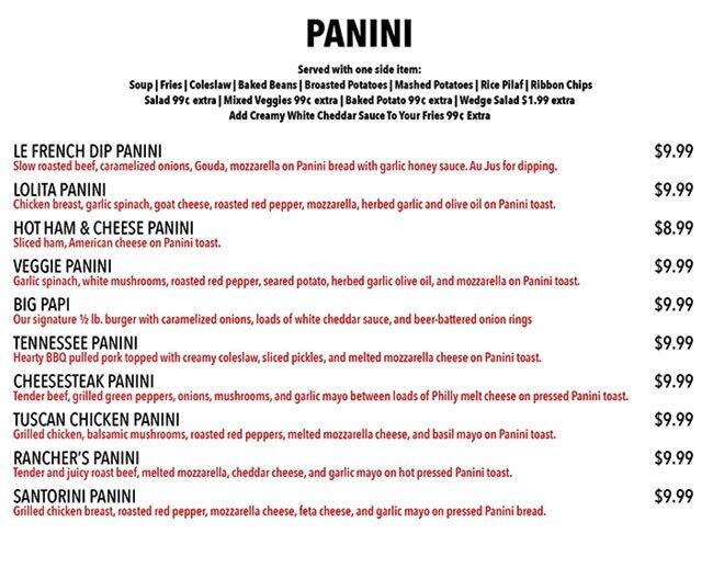 Menu at Metro Grill & Bar, Joliet