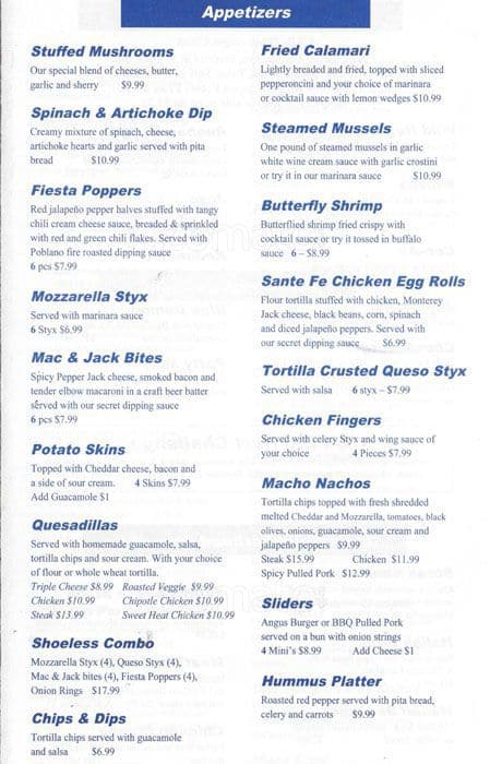 Shoeless Joe's Sports Bar Menu - Urbanspoon/Zomato