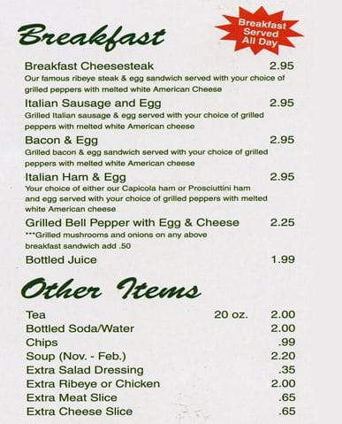 Delaware Subs Menu, Menu for Delaware Subs, Anderson Mill, Austin ...