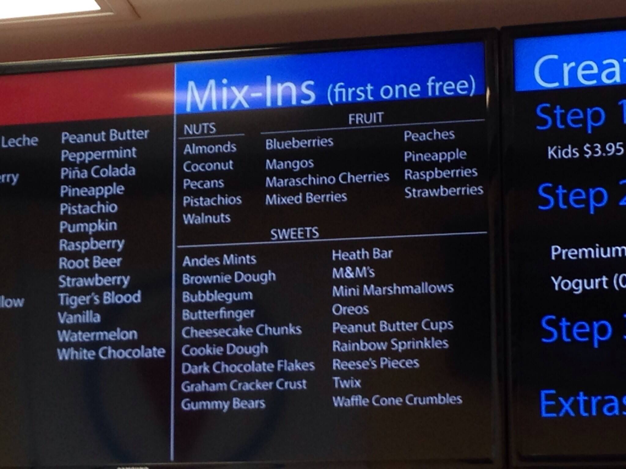 Menu at Sub Zero Nitrogen Ice Cream pub & bar, Parkland