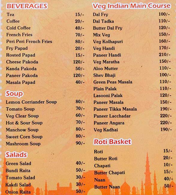 Menu at Green Peas Restaurant, Nashik, Near Primus Gym