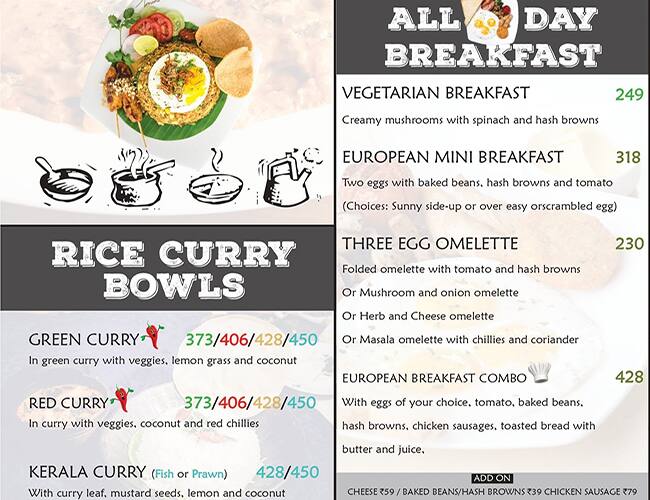 Menu of Jonah's Bistro, Alwarpet, Chennai