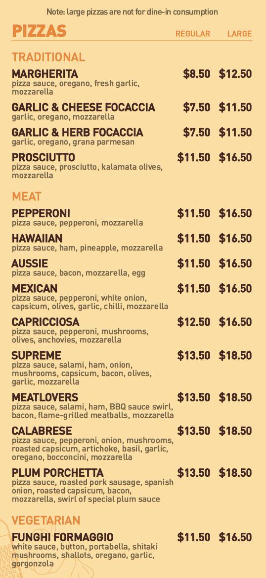 Gusto's Gourmet Pizza & Pasta Menu Urbanspoon/Zomato