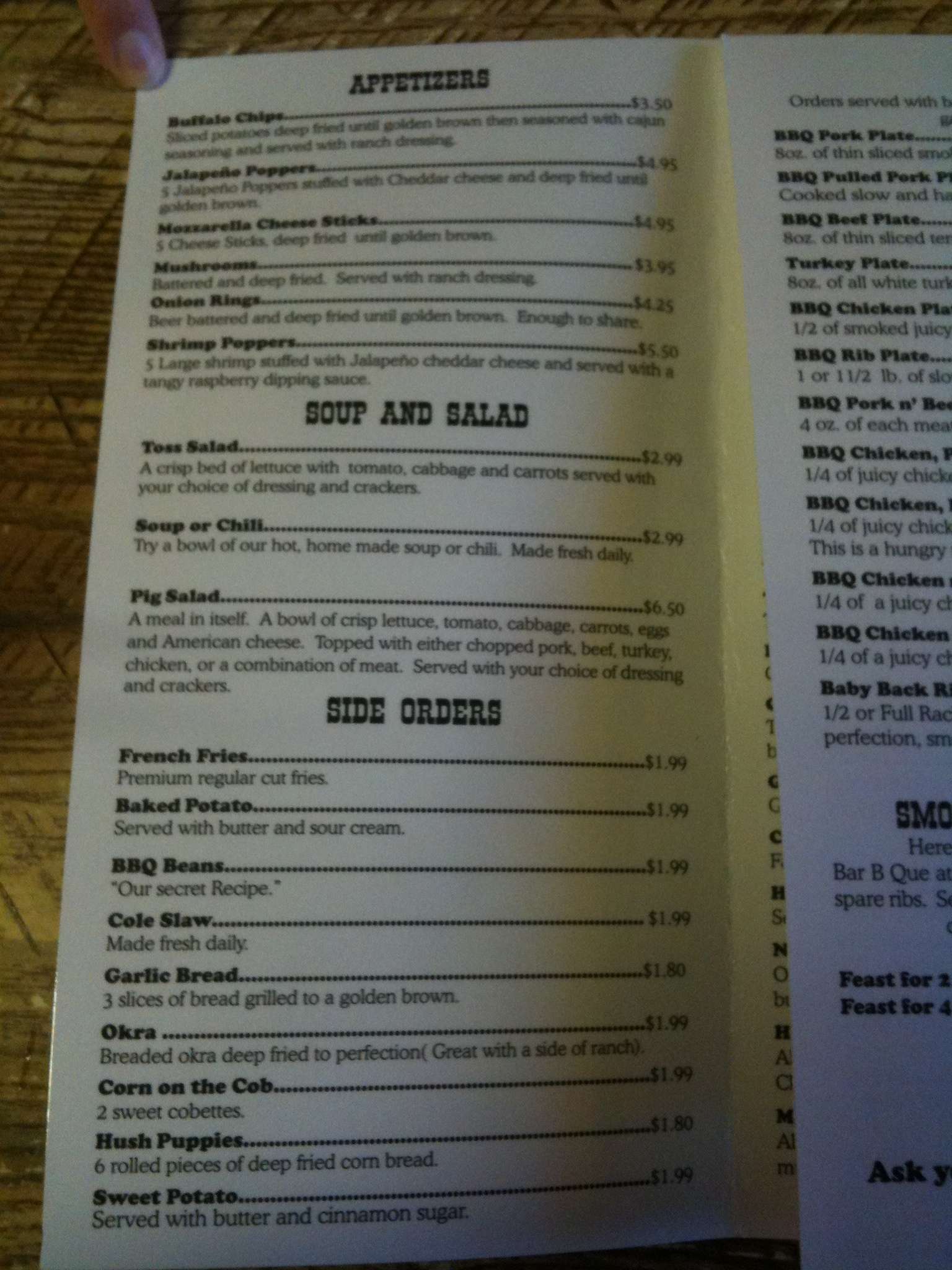 Smoke'n Pit Menu, Menu for Smoke'n Pit, North Fort Myers, Fort Myers