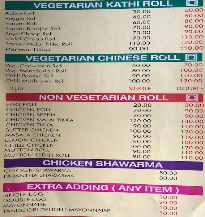 Roll Corner Menu, Menu for Roll Corner, Vijay Nagar, New Delhi Zomato