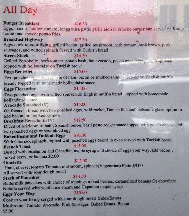 Highway 54 Cafe Bar & Grill menu Urbanspoon/Zomato