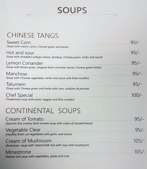 Menu of Khaana Khazana, Hari Market, Jammu