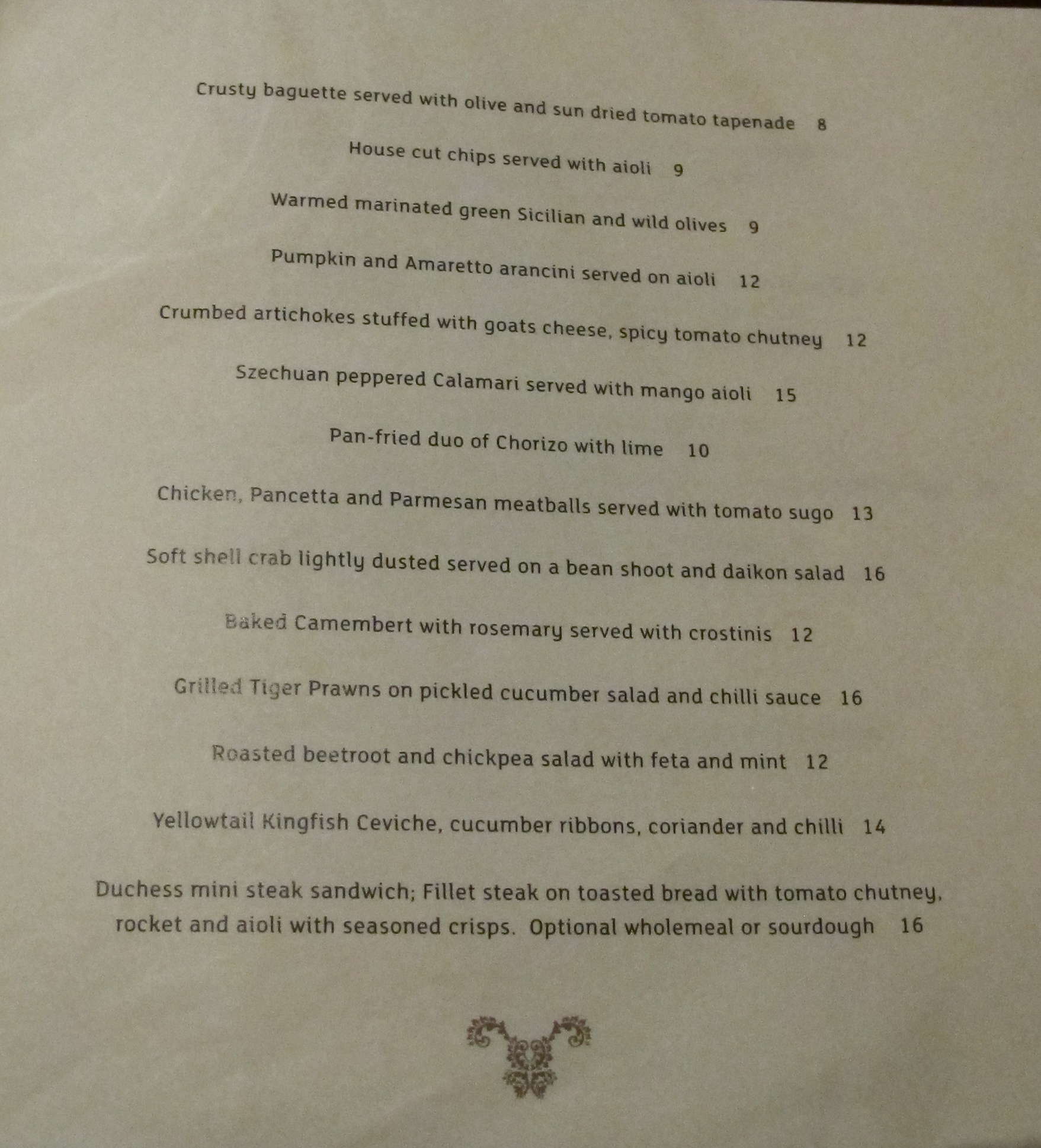 Duchess Menu, Menu for Duchess, Claremont, Perth Urbanspoon/Zomato