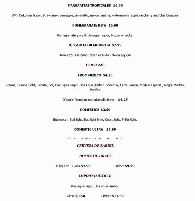 Menu at Eduardo's Mexican Kitchen pub & bar, Houston, 911 E NASA Pkwy