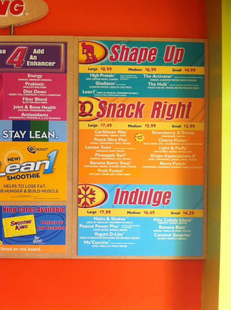 Smoothie King Menü, Smoothie King, Owings Mills/Reisterstown, Baltimore