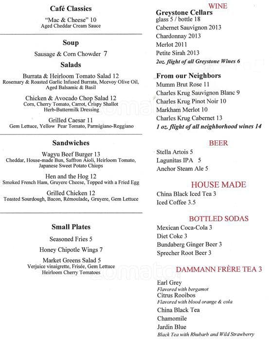 The Bakery Cafe by Illy Menu, Menu for The Bakery Cafe by Illy, Saint