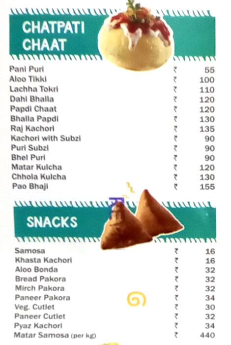 Bikanervala Preet Vihar Delhi menu