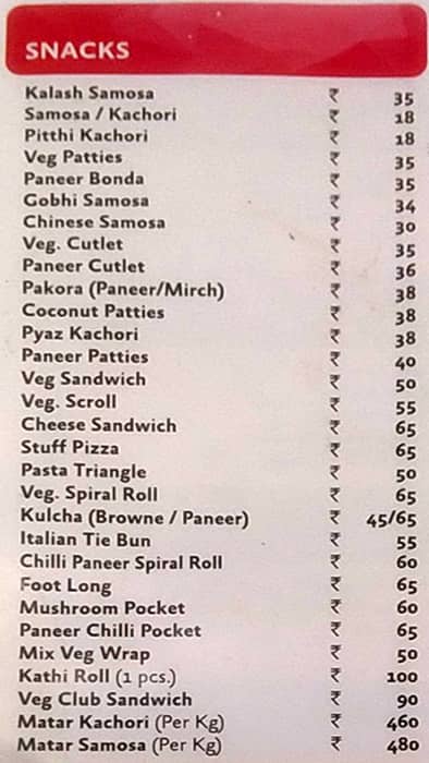 Bikanervala Sahibabad Ghaziabad menu