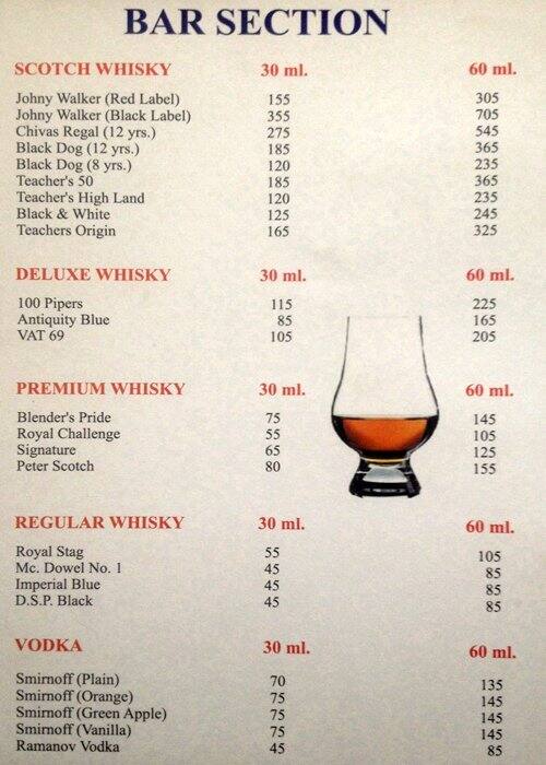 Hotel Jade Empire Restaurant menu