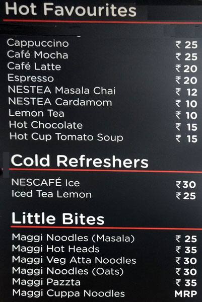 NESCAFE Bhootnath menu