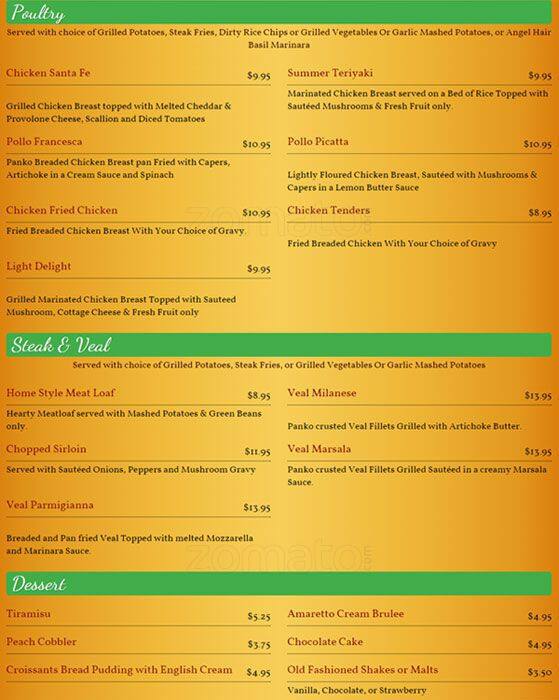 Menu at Clementine's Restaurant, Houston