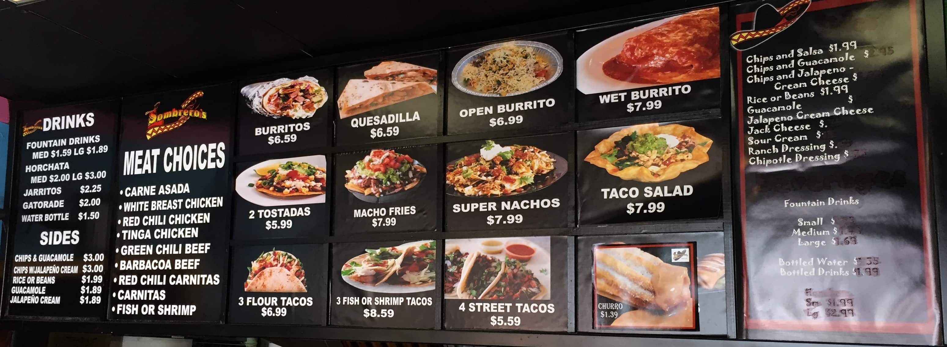 Sombrero’s Mexican Grill Menu Urbanspoon/Zomato